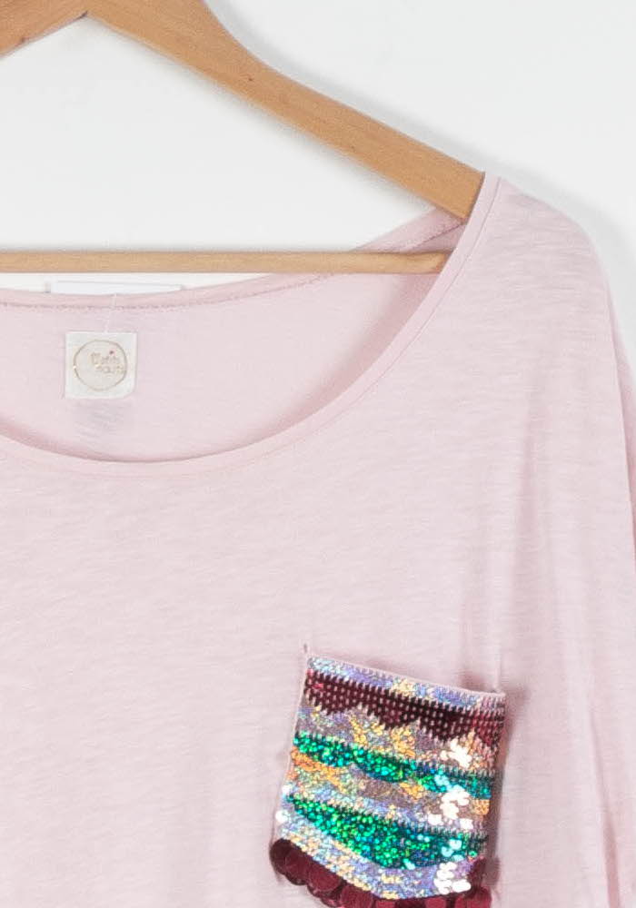 Tee-shirt Rose - Taille L/40 de la marque Des petits hauts | PARAD83808 - Vendu par Paradigme - Image 3