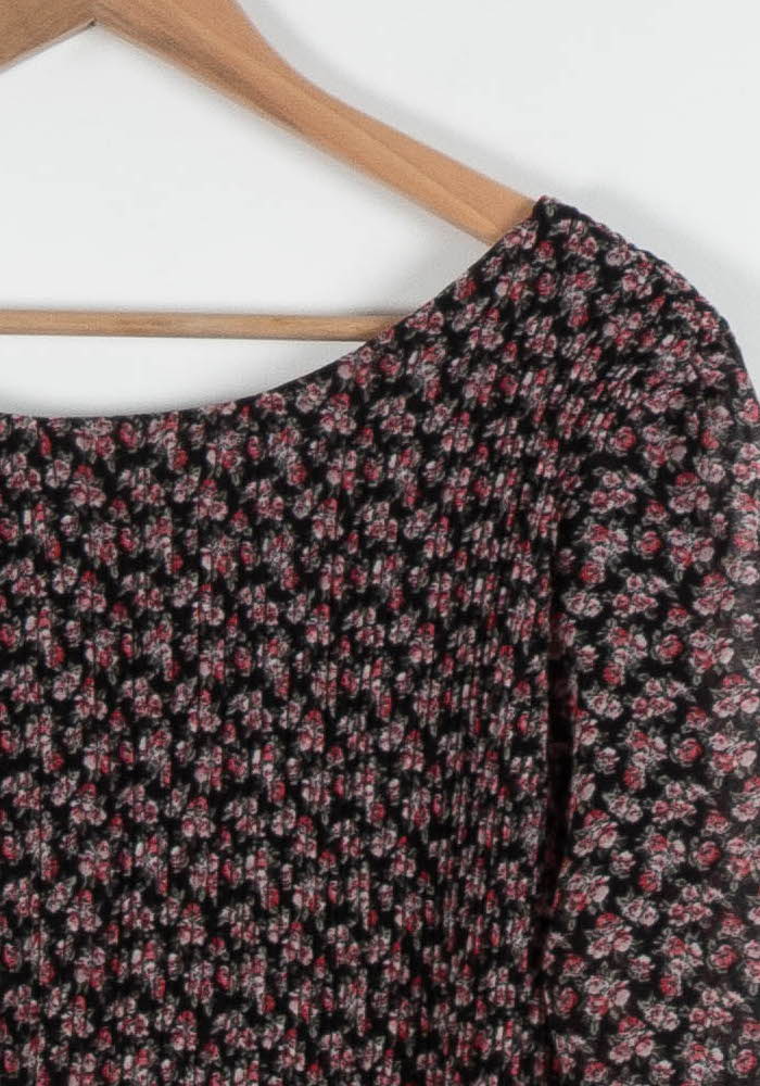Robe Fleurie Noire et Rose - Taille M/38 de la marque La Petite Etoile | PARAD83811 - Vendu par Paradigme - Image 3