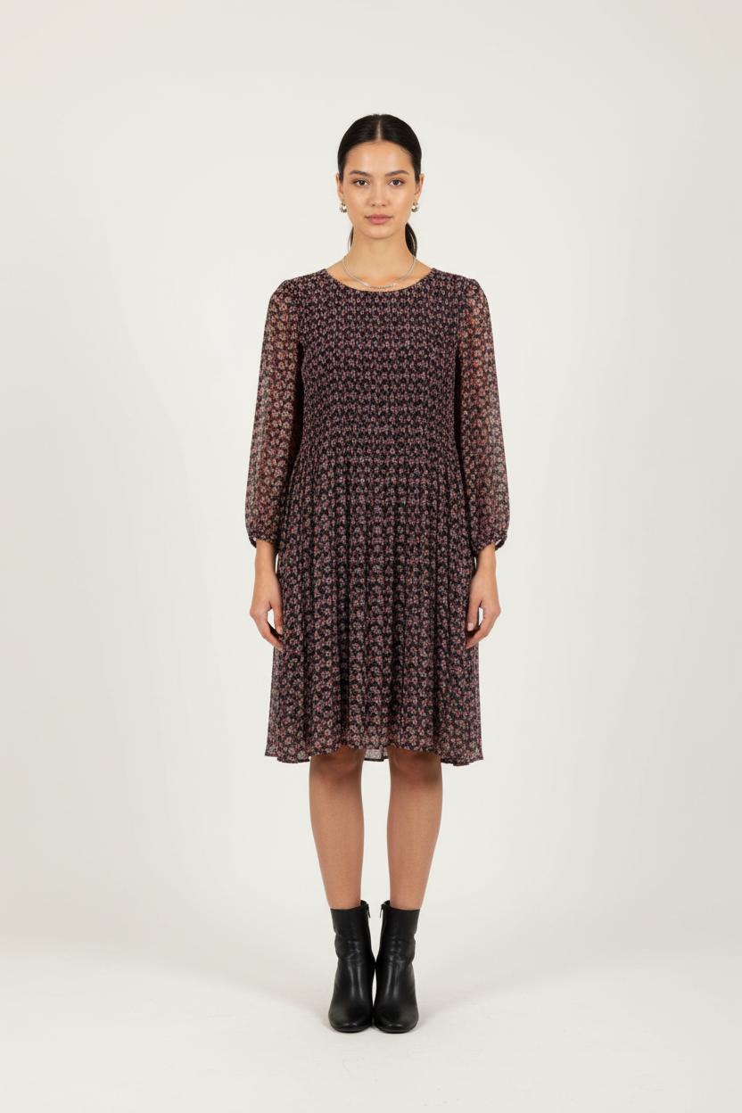 Robe Fleurie Noire et Rose - Taille M/38 de la marque La Petite Etoile | PARAD83811 - Vendu par Paradigme - Image 1