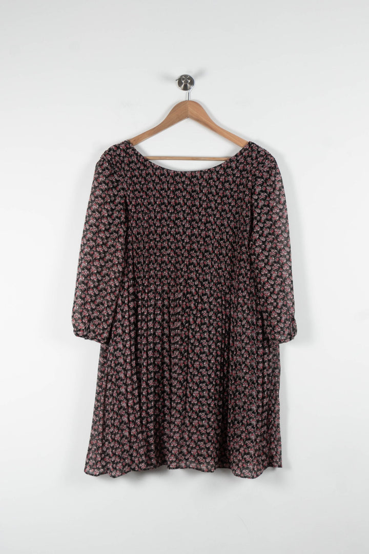 Robe Fleurie Noire et Rose - Taille M/38 de la marque La Petite Etoile | PARAD83811 - Vendu par Paradigme - Image 2