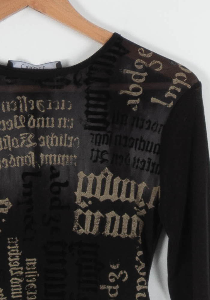 Tee-shirt Noir et Beige - Taille XL/42 de la marque Caroll | PARAD83818 - Vendu par Paradigme - Image 3