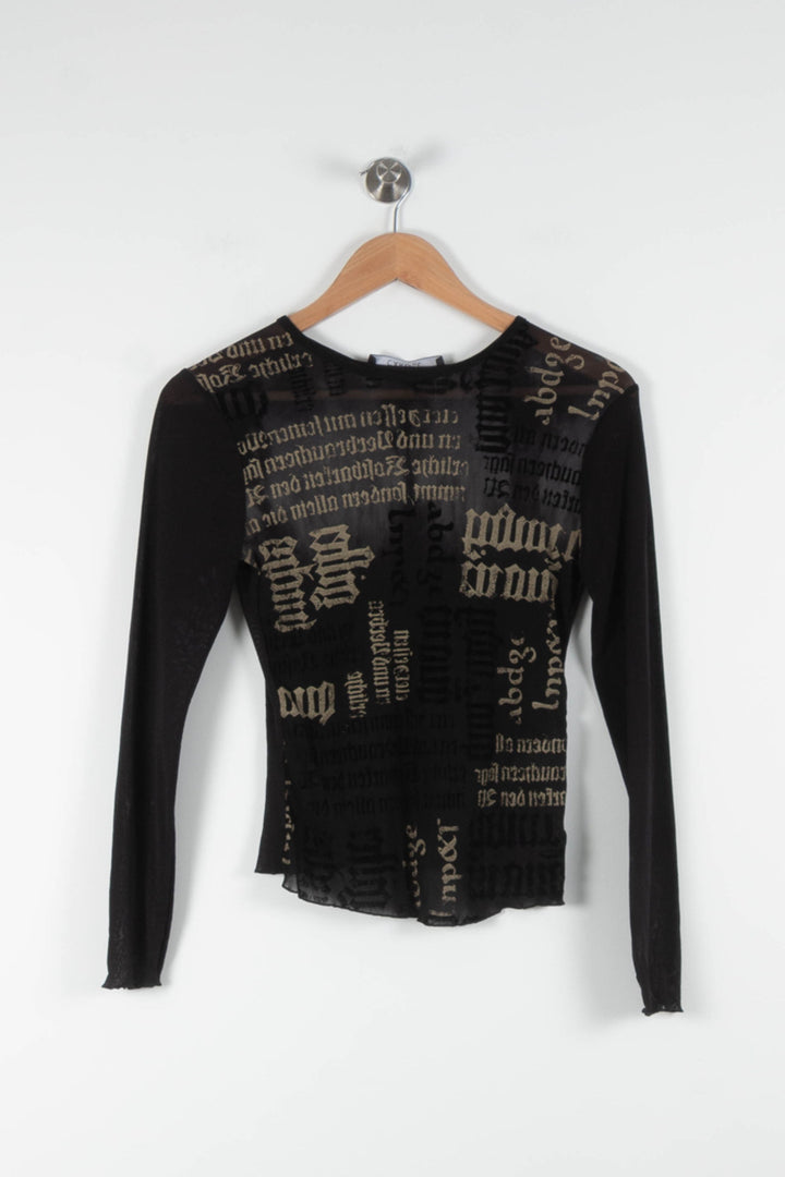 Tee-shirt Noir et Beige - Taille XL/42 de la marque Caroll | PARAD83818 - Vendu par Paradigme - Image 2