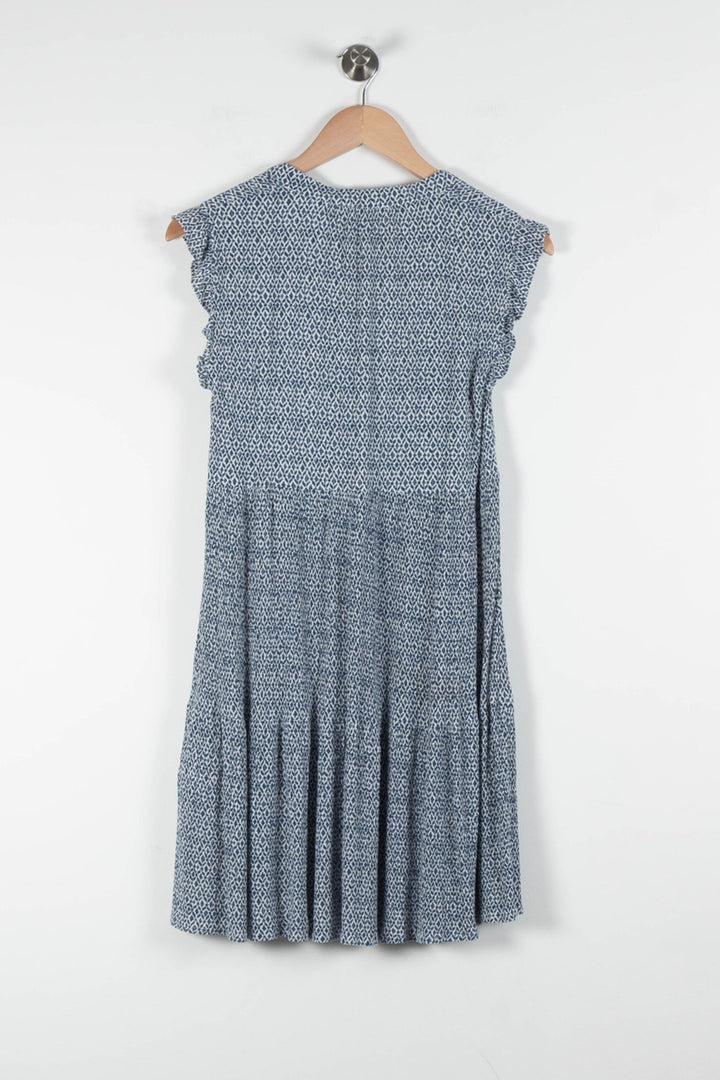 Robe Volantée Bleue - Taille XS/34 de la marque Caroll | PARAD83828 - Vendu par Paradigme - Image 4