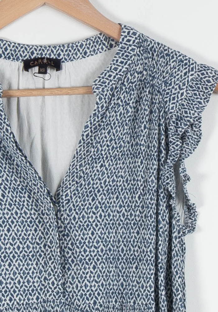 Robe Volantée Bleue - Taille XS/34 de la marque Caroll | PARAD83828 - Vendu par Paradigme - Image 3