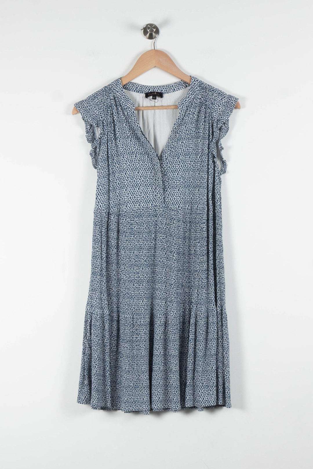 Robe Volantée Bleue - Taille XS/34 de la marque Caroll | PARAD83828 - Vendu par Paradigme - Image 2