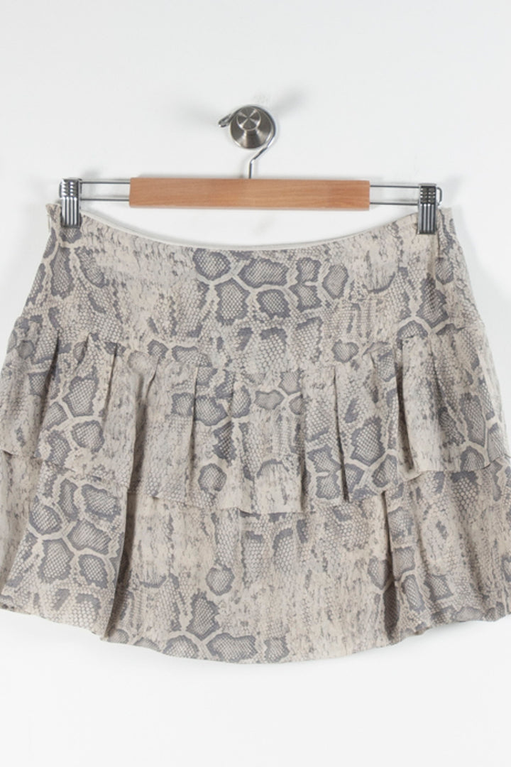 Jupe Volantée Grise et Beige - Taille L/40 de la marque Tara Jarmon | PARAD83833 - Vendu par Paradigme - Image 4