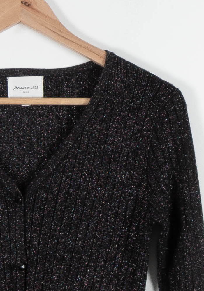 Cardigan Noir - Taille S/36 de la marque Maison 123 | PARAD83839 - Vendu par Paradigme - Image 3