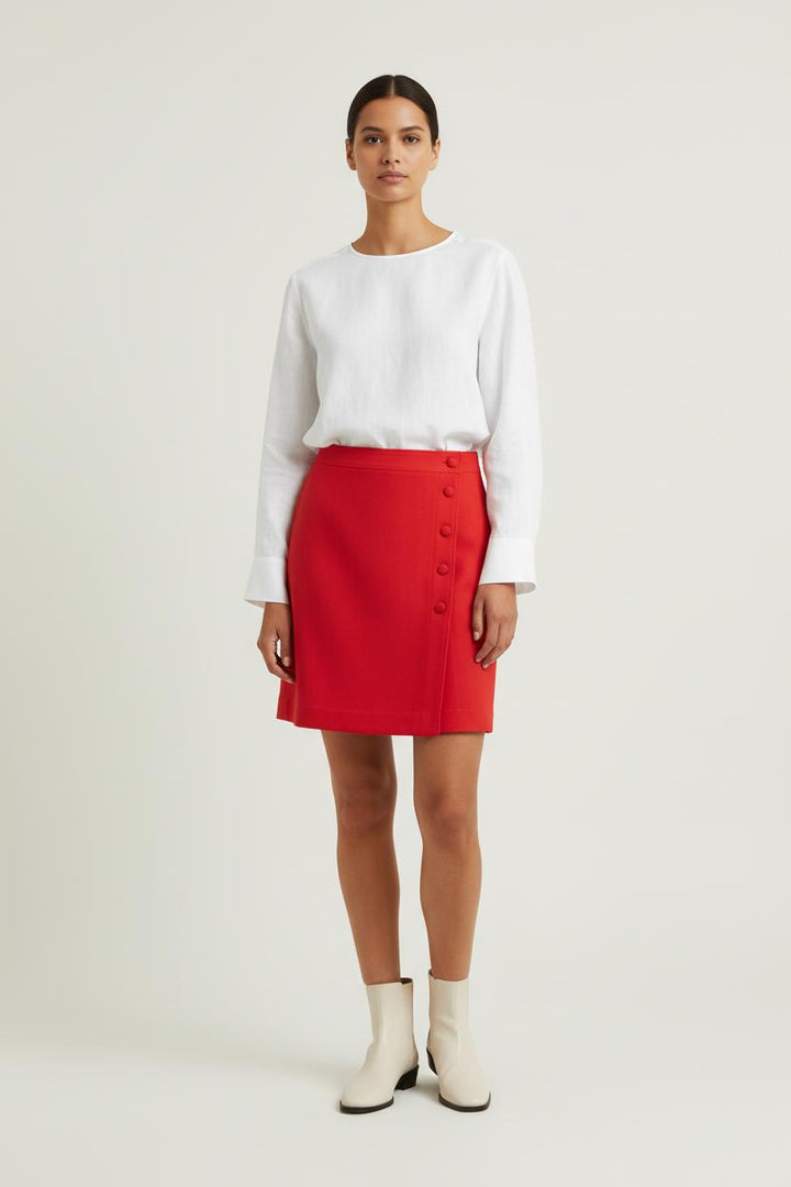 Jupe Courte Rouge - Taille L/40 de la marque Caroll | PARAD83849 - Vendu par Paradigme - Image 1