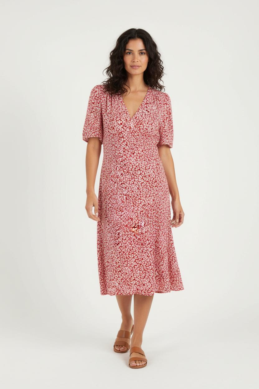 Robe Midi Rouge et Blanche - Taille M/38 de la marque Pablo | PARAD83856 - Vendu par Paradigme - Image 1