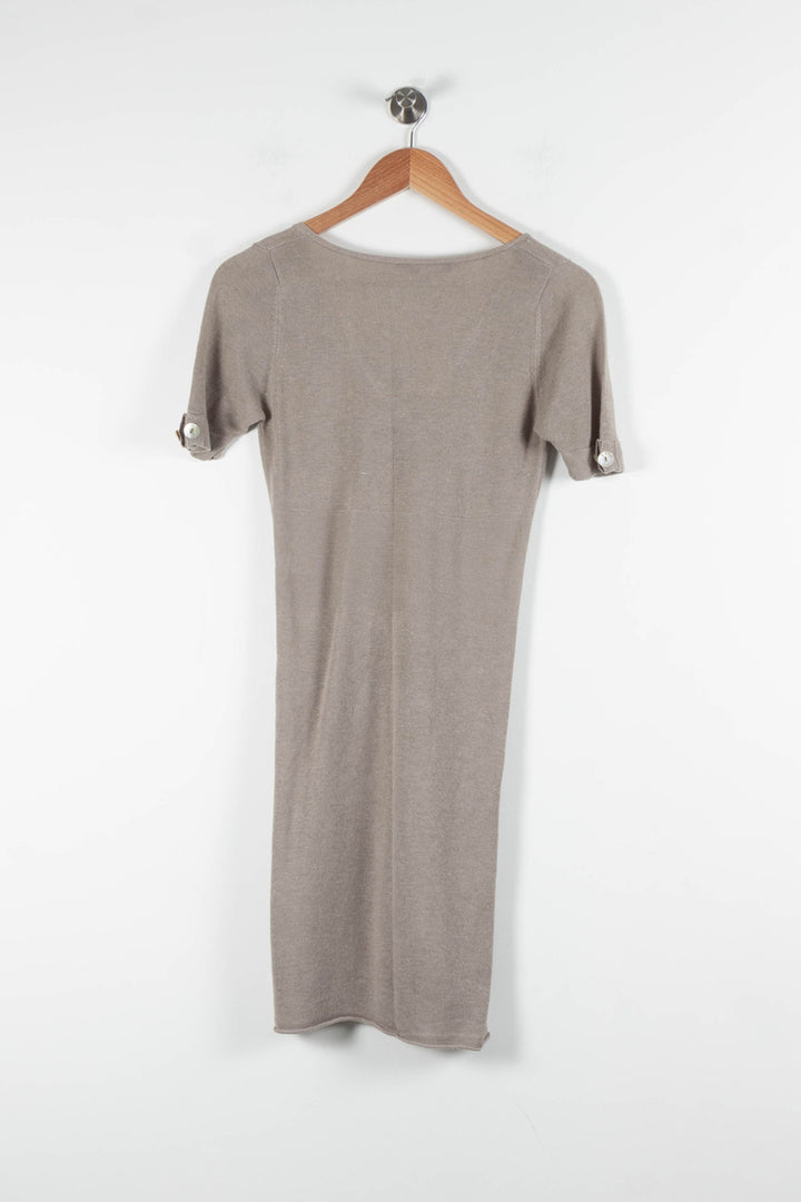 Robe Midi Beige - Taille M/38 de la marque Maje | PARAD83861 - Vendu par Paradigme - Image 4