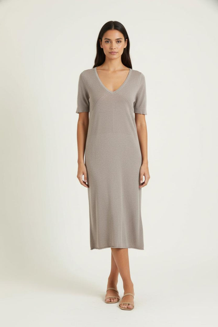 Robe Midi Beige - Taille M/38 de la marque Maje | PARAD83861 - Vendu par Paradigme - Image 1
