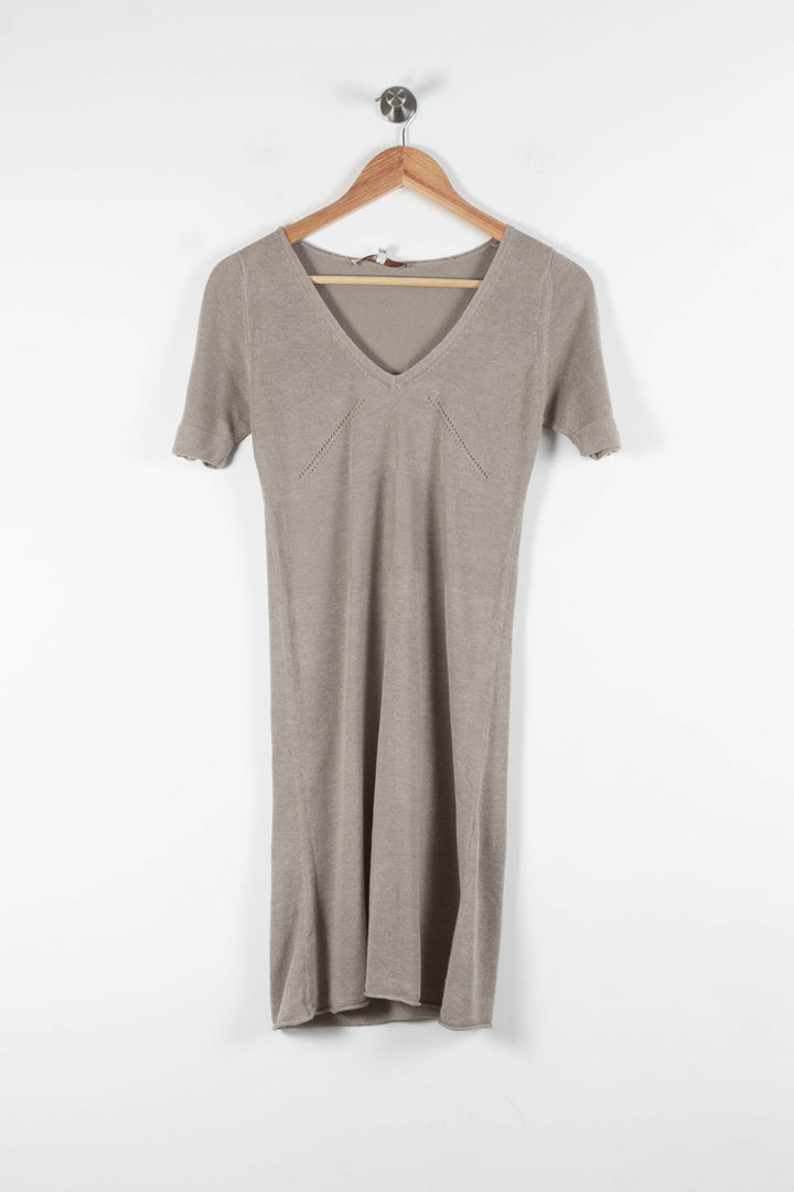 Robe Midi Beige - Taille M/38 de la marque Maje | PARAD83861 - Vendu par Paradigme - Image 2