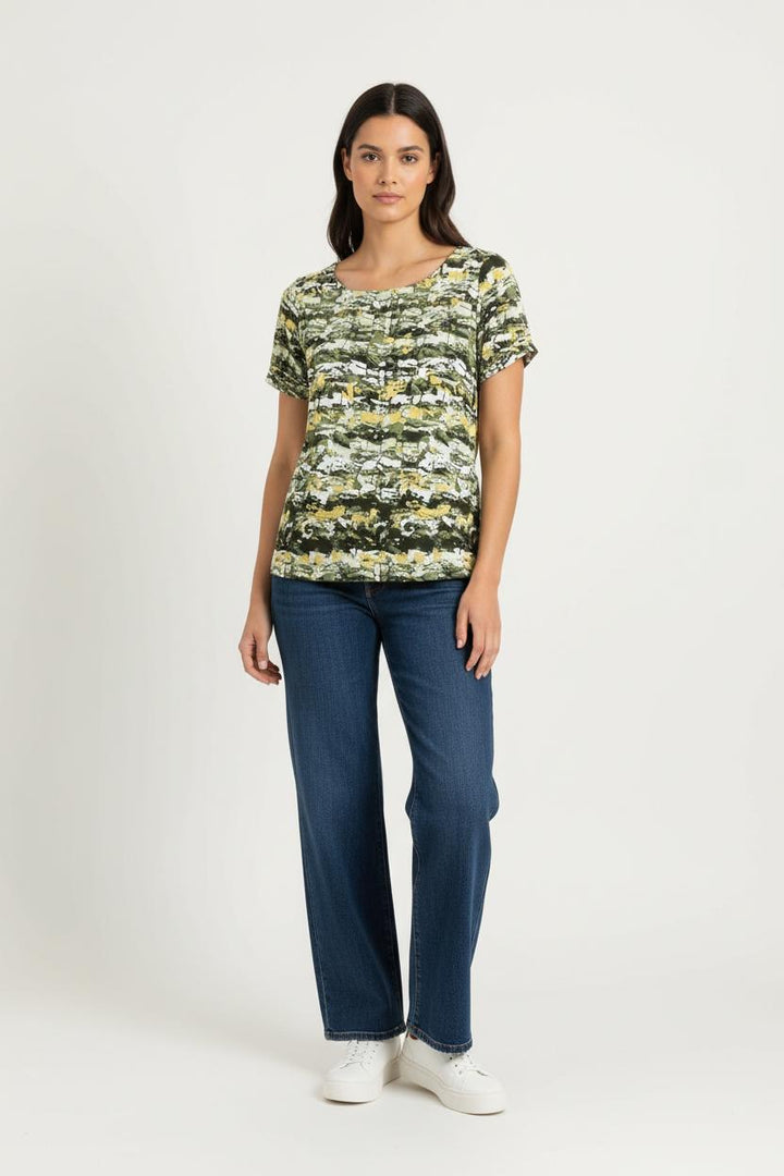 Tee-shirt Vert et Jaune - Taille S/36 de la marque La Fée Maraboutée | PARAD83866 - Vendu par Paradigme - Image 1