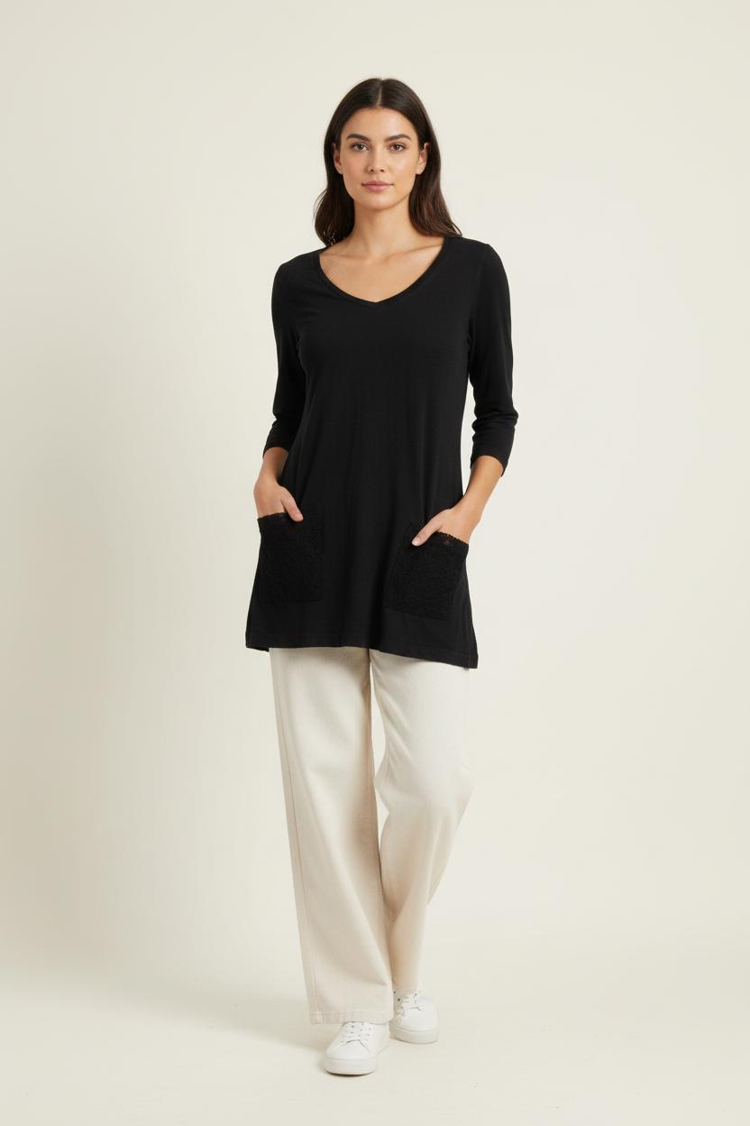 Tunique Noire - Taille S/36 de la marque Claudie Pierlot | PARAD83871 - Vendu par Paradigme - Image 1