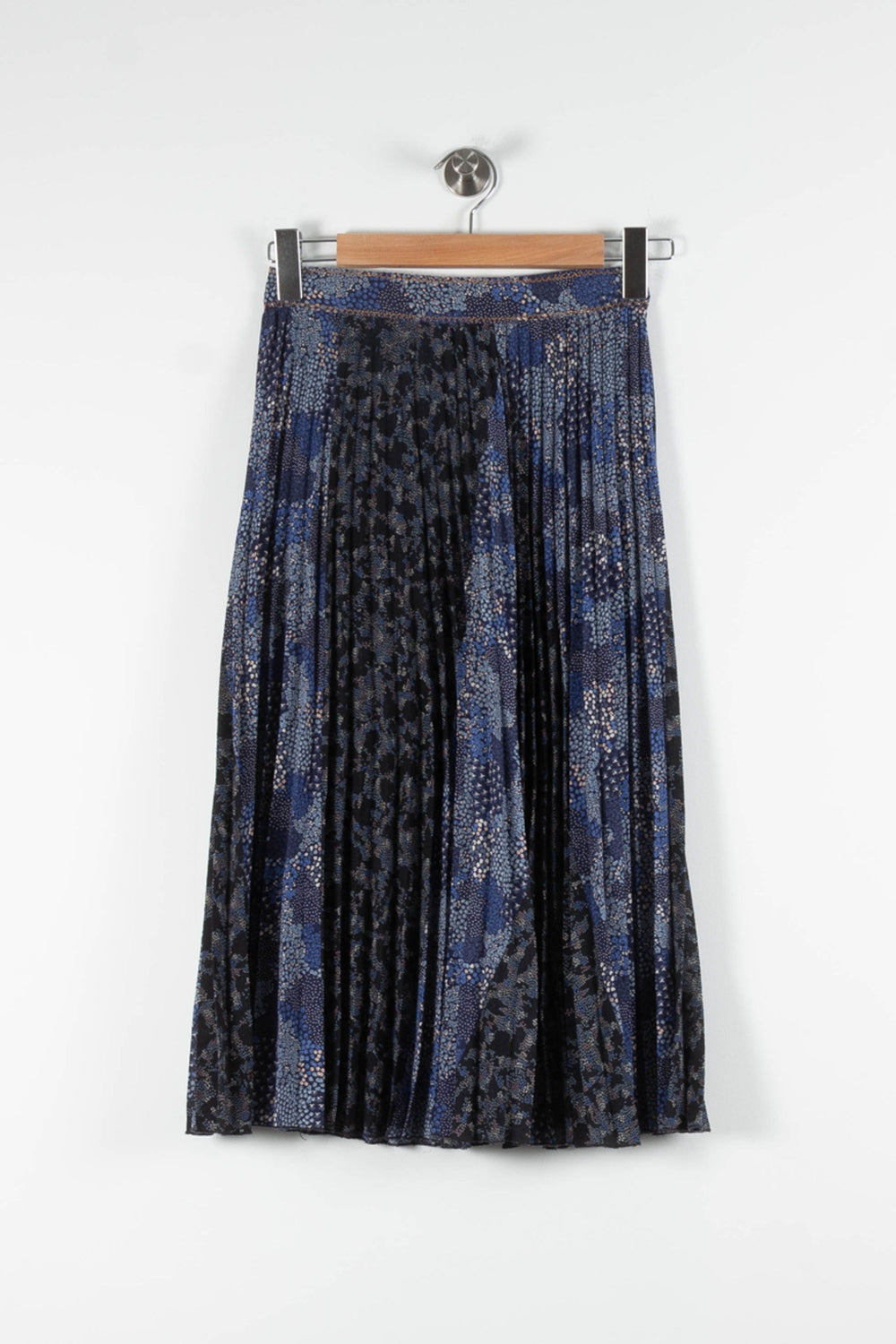 Jupe Plissée Bleu et Noir - Taille XS/34 de la marque Sessùn | PARAD83873 - Vendu par Paradigme - Image 2
