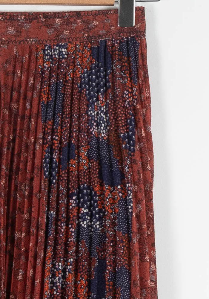 Jupe Plissée Brique et Bleu - Taille XS/34 de la marque Sessùn | PARAD83876 - Vendu par Paradigme - Image 3