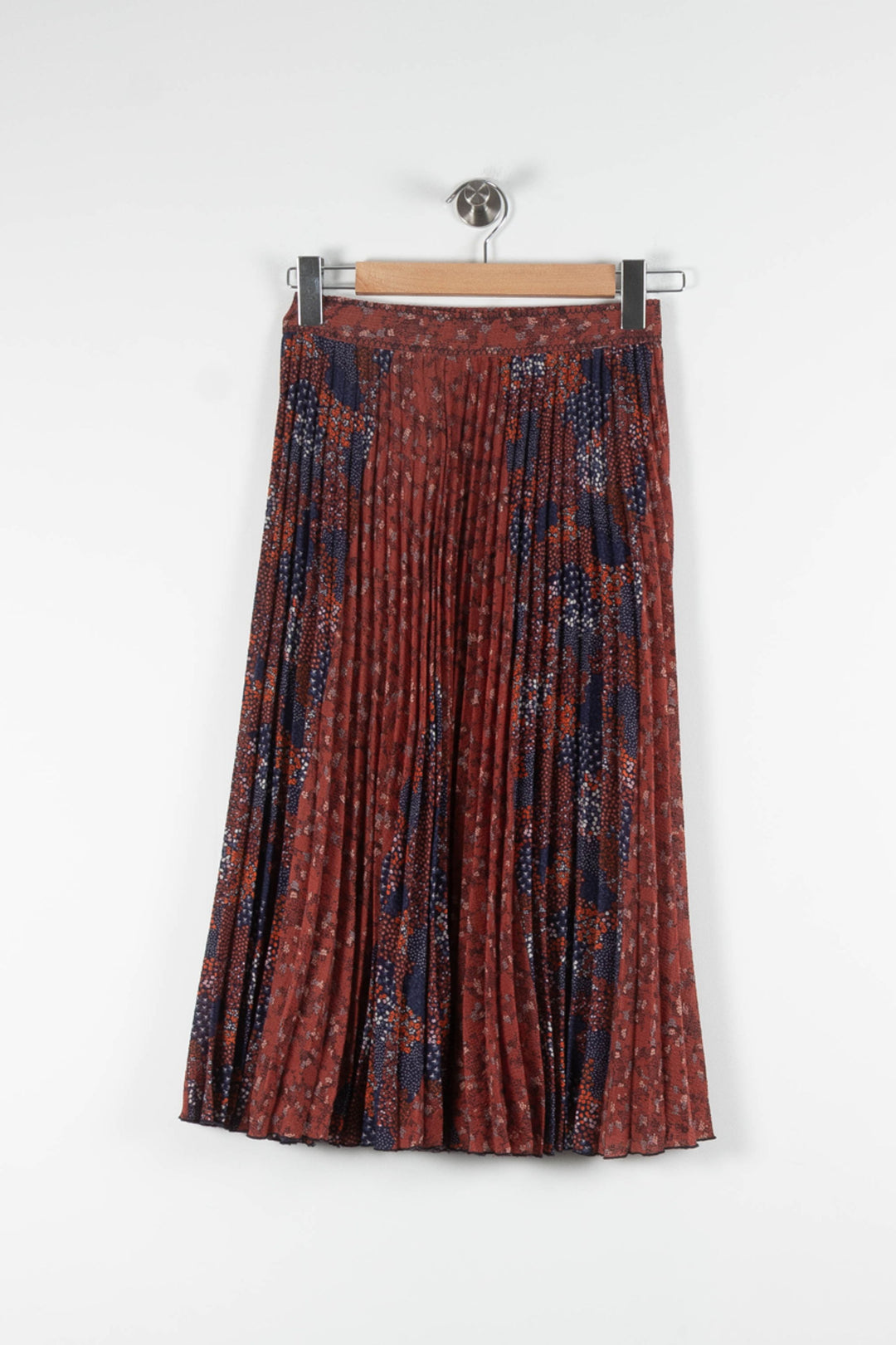 Jupe Plissée Brique et Bleu - Taille XS/34 de la marque Sessùn | PARAD83876 - Vendu par Paradigme - Image 2