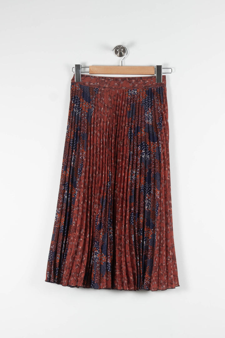 Jupe Plissée Brique et Bleu - Taille XS/34 de la marque Sessùn | PARAD83876 - Vendu par Paradigme - Image 2
