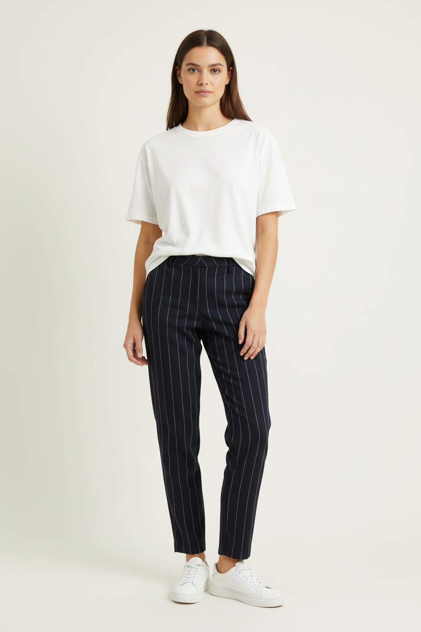 Pantalon Bleu à Rayures Blanches - Taille S/36 de la marque Sud express | PARAD83892 - Vendu par Paradigme - Image 1