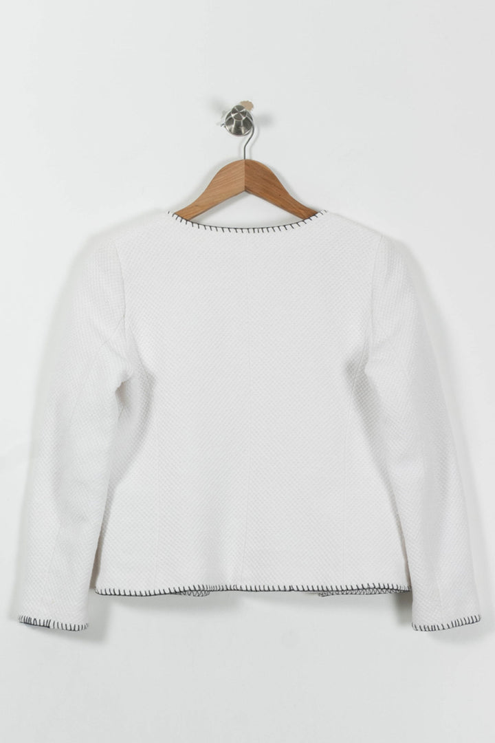 Veste Blazer Blanche et Noire - Taille M/38 de la marque Maison 123 | PARAD83901 - Vendu par Paradigme - Image 4