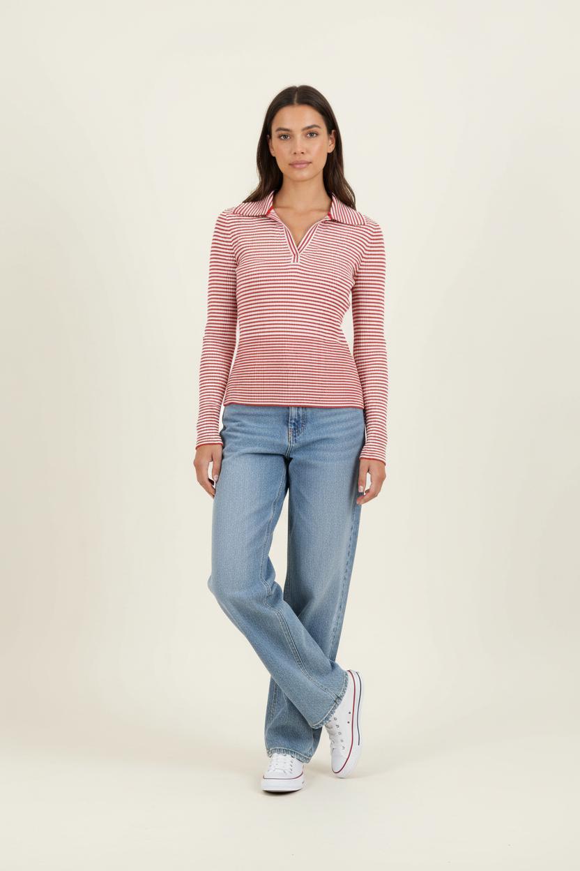 Pull Rayé Rouge et Blanc - Taille M/38 de la marque Claudie Pierlot | PARAD83919 - Vendu par Paradigme - Image 1