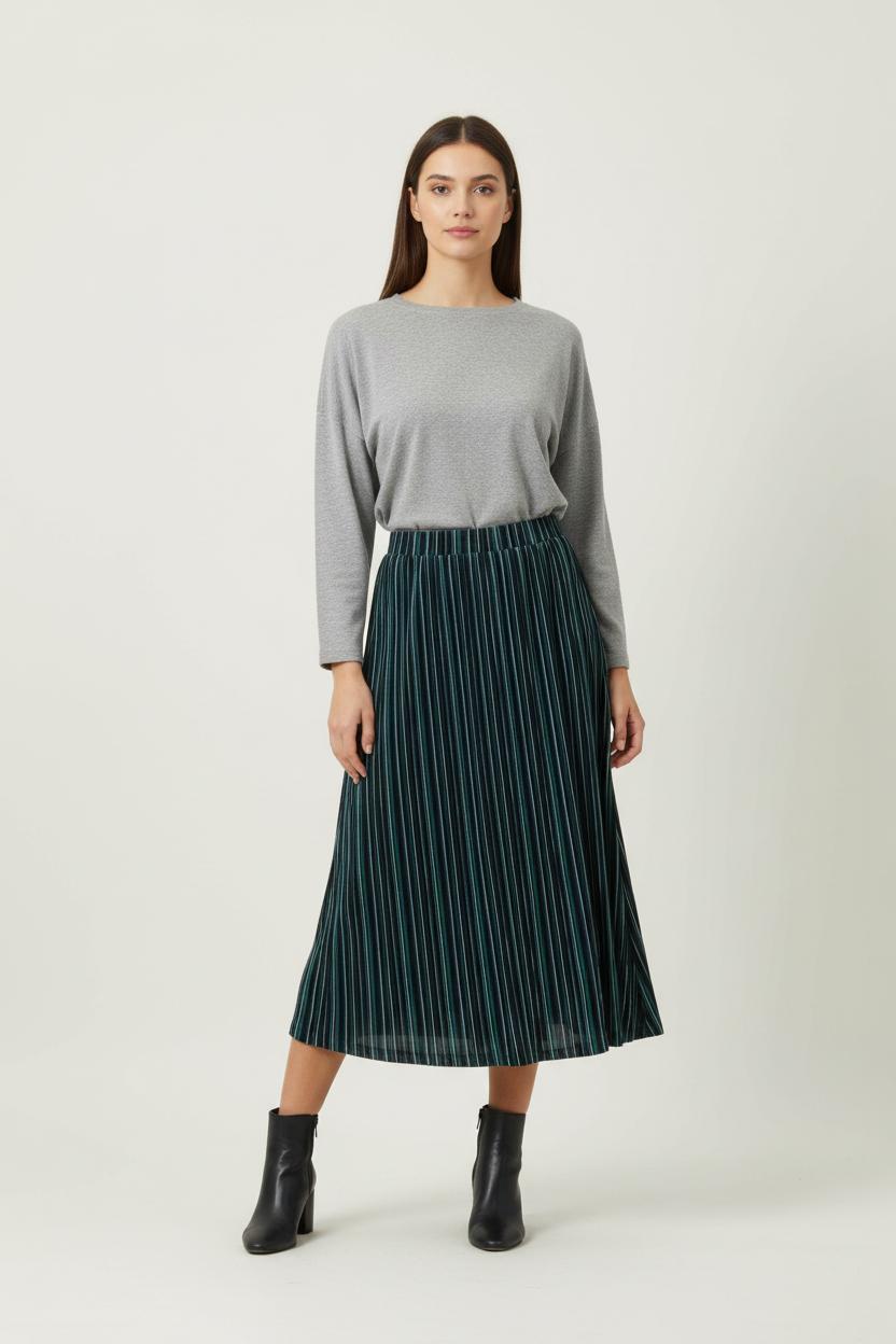Jupe Plissée Bleu et Vert - Taille XS/34 de la marque La Fée Maraboutée | PARAD83952 - Vendu par Paradigme - Image 1