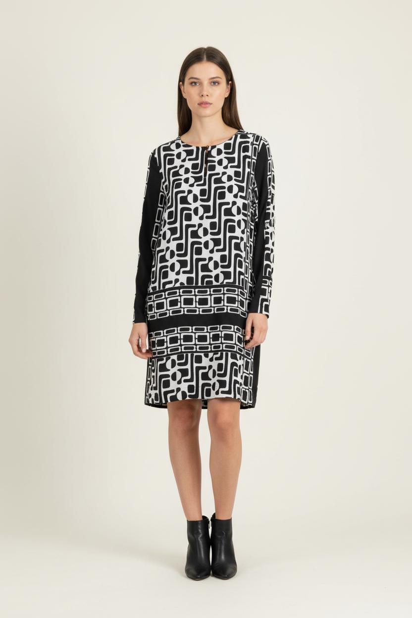 Robe Noire et Blanche - Taille S/36 de la marque La Fée Maraboutée | PARAD83954 - Vendu par Paradigme - Image 1
