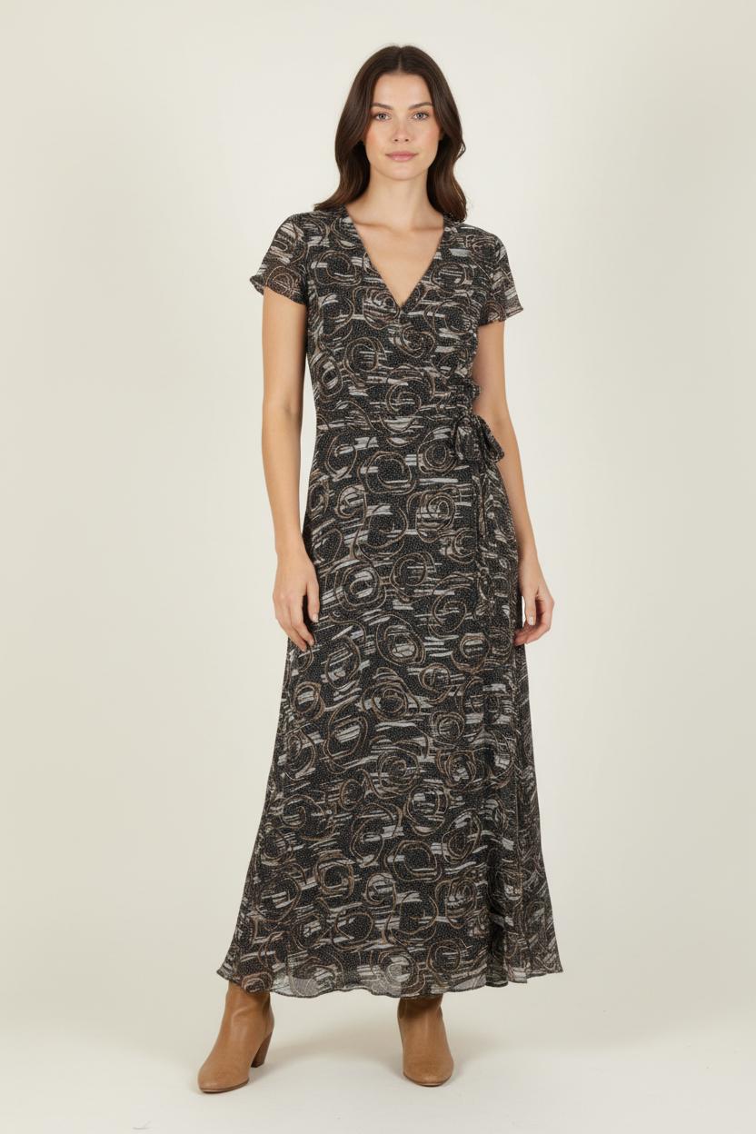 Robe Longue Noire et Beige - Taille XS/34 de la marque IKKS | PARAD83970 - Vendu par Paradigme - Image 1