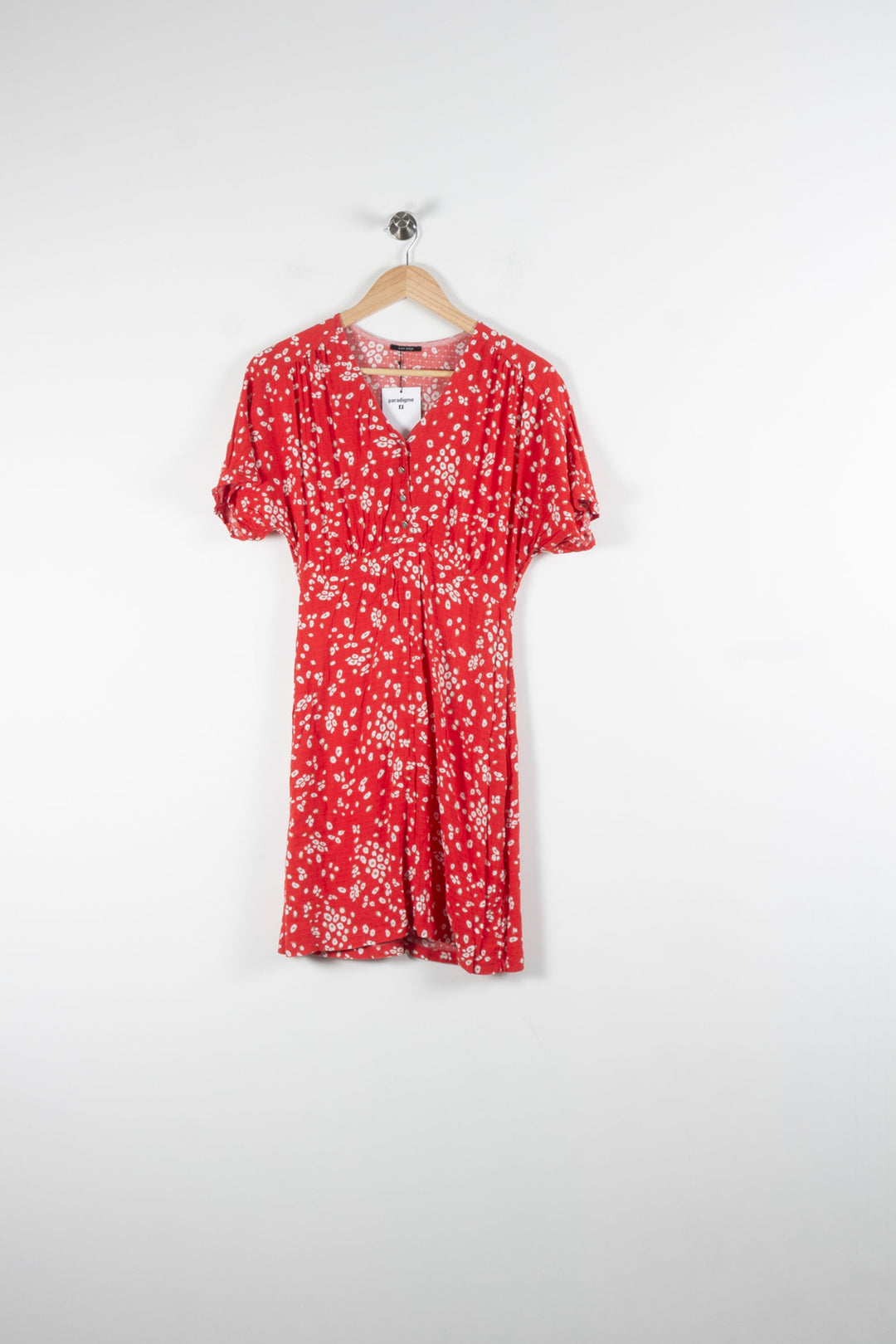 Robe Fleurie Rouge et Blanche - Taille S/36 de la marque One Step | PARAD83983 - Vendu par Paradigme - Image 2