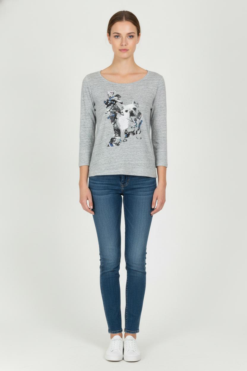 T-shirt Manches Longues Gris - Taille S/36 de la marque Comptoir des Cotonniers | PARAD83989 - Vendu par Paradigme - Image 1
