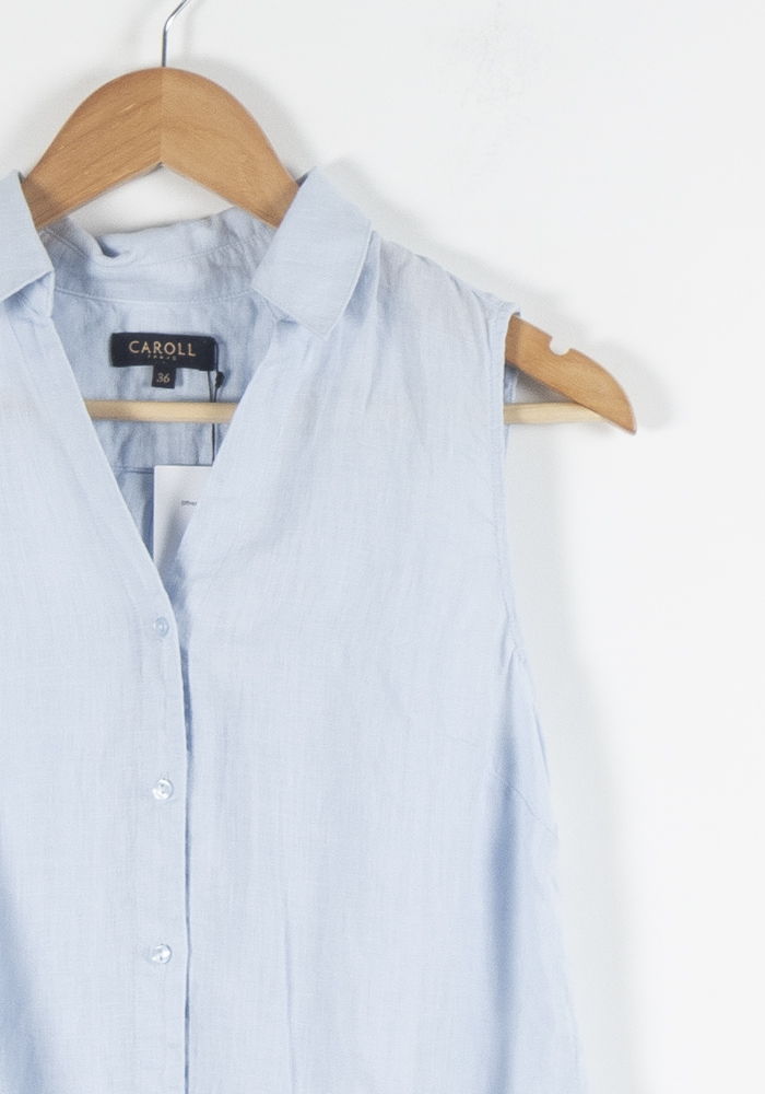 Chemise Sans Manches Bleue - Taille S/36 de la marque Caroll | PARAD83994 - Vendu par Paradigme - Image 3