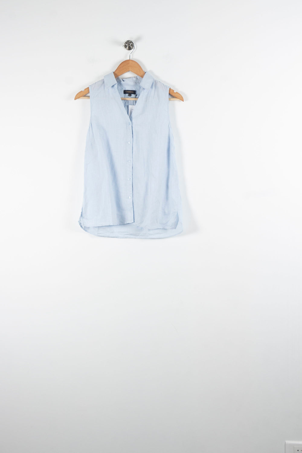 Chemise Sans Manches Bleue - Taille S/36 de la marque Caroll | PARAD83994 - Vendu par Paradigme - Image 2