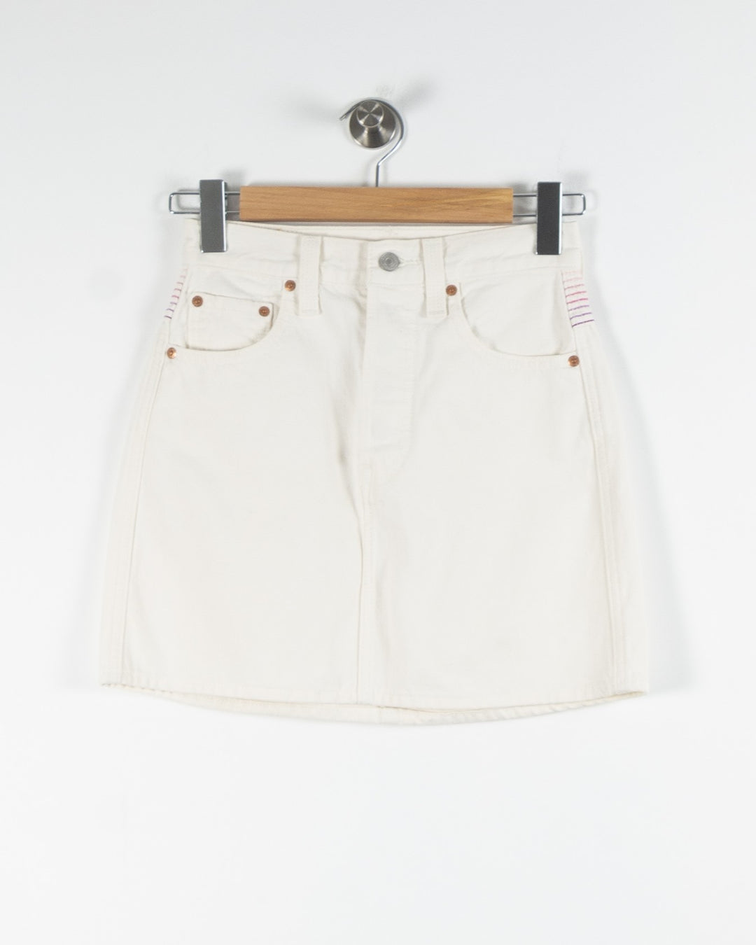 Jupe en Jean Blanche - Taille XS/34 de la marque Levi's | PARAD83999 - Vendu par Paradigme - Image 2