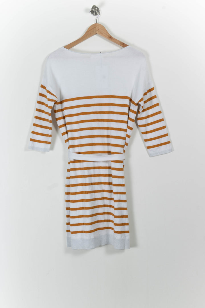 Robe Midi Blanche et Marron - Taille S/36 de la marque Marie Sixtine | PARAD84003 - Vendu par Paradigme - Image 4