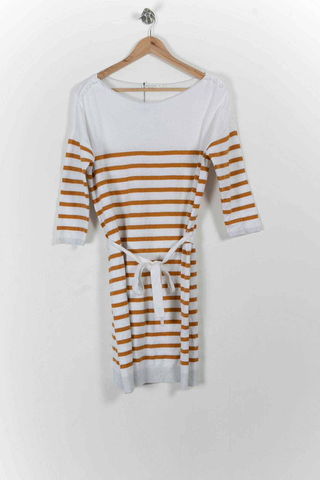 Robe Midi Blanche et Marron - Taille S/36 de la marque Marie Sixtine | PARAD84003 - Vendu par Paradigme - Image 2