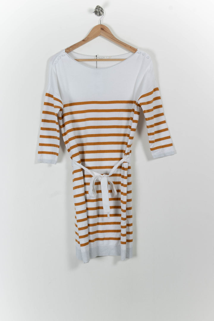 Robe Midi Blanche et Marron - Taille S/36 de la marque Marie Sixtine | PARAD84003 - Vendu par Paradigme - Image 2