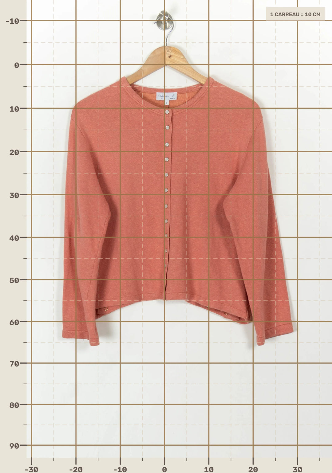 Cardigan Rose - Taille L/40 de la marque Agnès b. | PARAD84020 - Vendu par Paradigme - Image 4