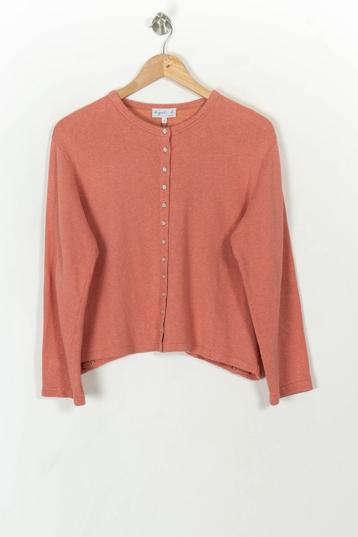 Cardigan Rose - Taille L/40 de la marque Agnès b. | PARAD84020 - Vendu par Paradigme - Image 2