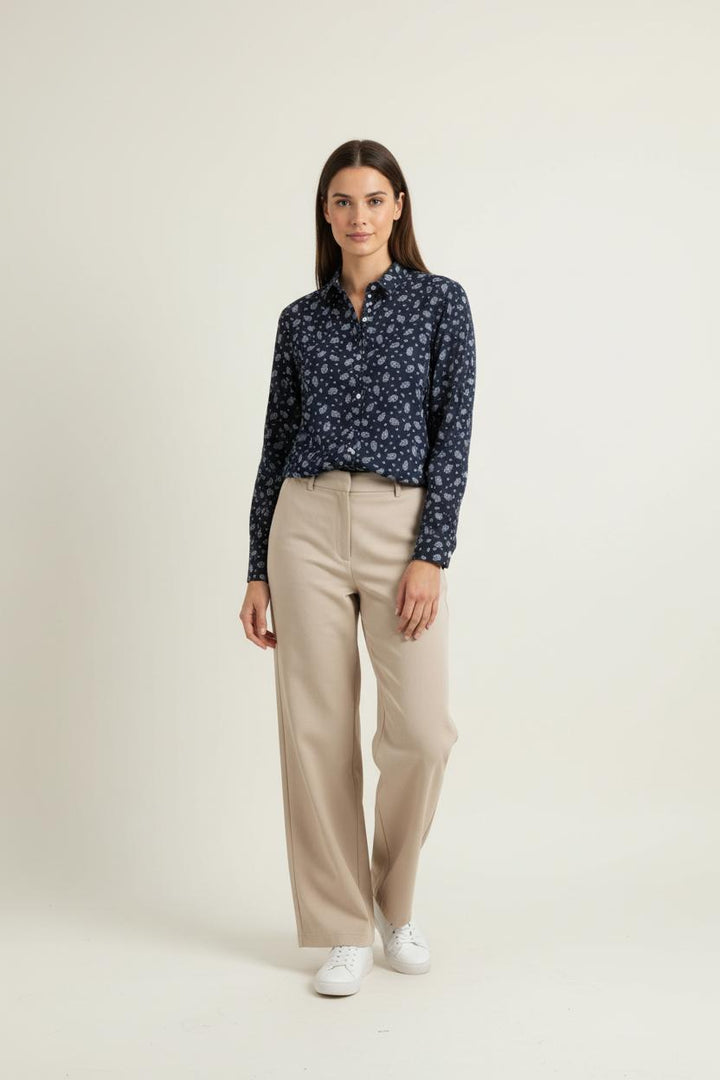 Chemise Bleue à Motifs Blancs - Taille XS/34 de la marque Sézane | PARAD84024 - Vendu par Paradigme - Image 1