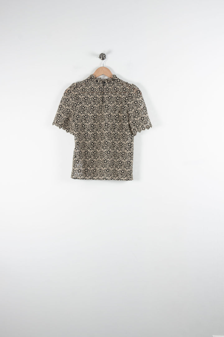 Blouse Noir et Beige - Taille XS/34 de la marque Sézane | PARAD84031 - Vendu par Paradigme - Image 4