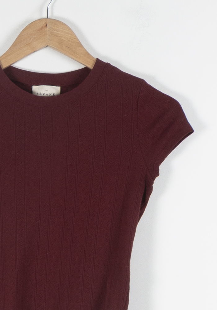 Tee-shirt Bordeaux - Taille S/36 de la marque Sézane | PARAD84032 - Vendu par Paradigme - Image 3