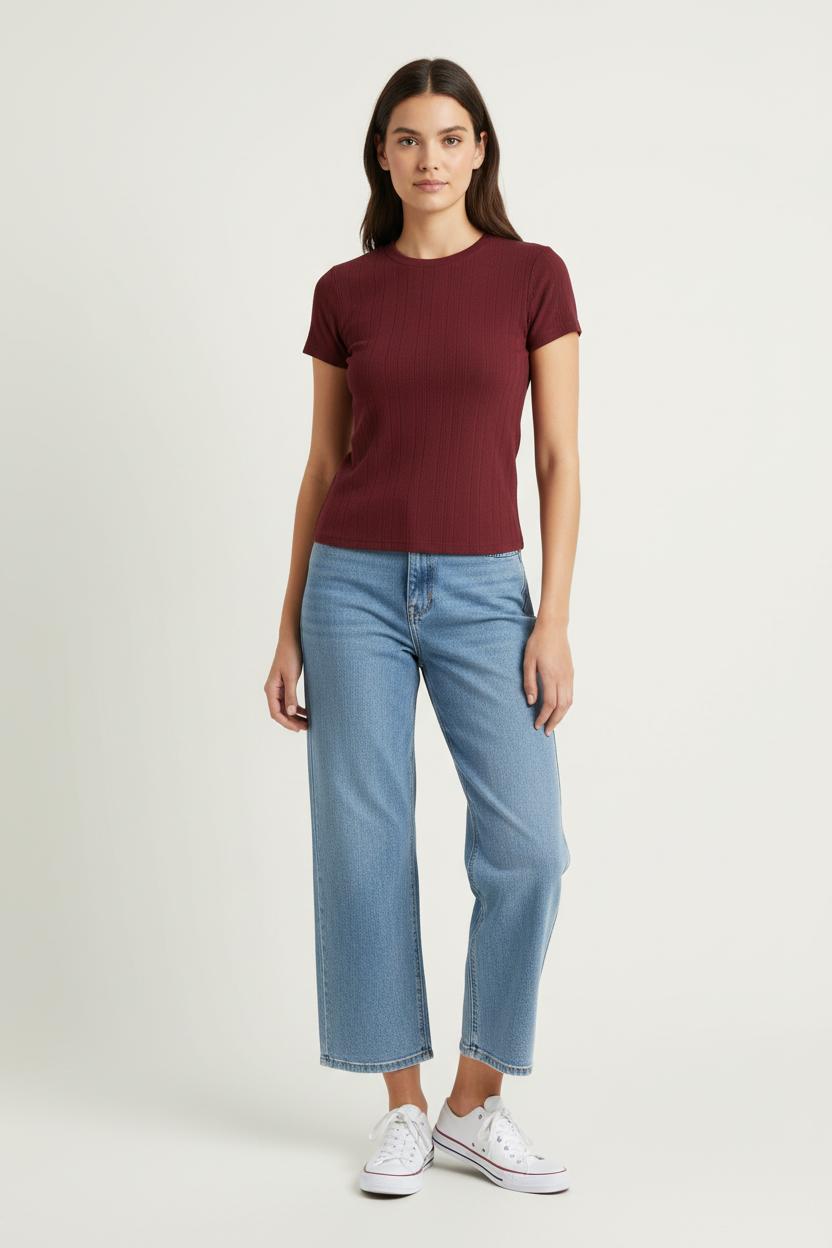 Tee-shirt Bordeaux - Taille S/36 de la marque Sézane | PARAD84032 - Vendu par Paradigme - Image 1