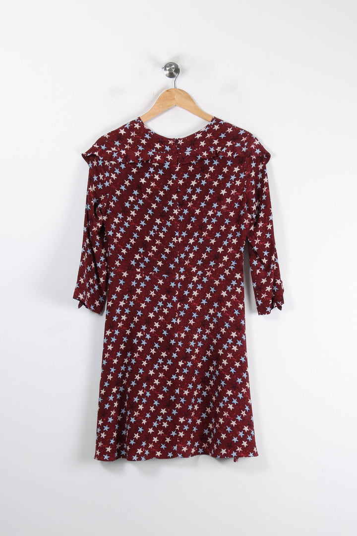 Robe Courte Bordeaux et Blanche - Taille M/38 de la marque Sandro | PARAD84035 - Vendu par Paradigme - Image 4
