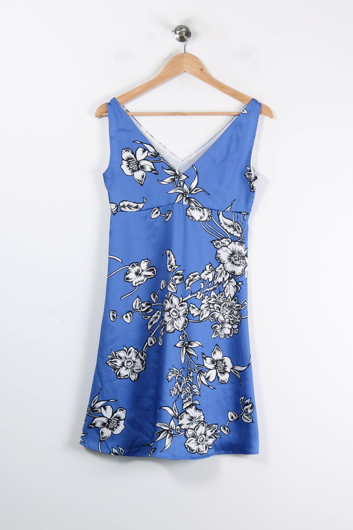 Robe courte Fleurie Bleue et Blanche - Taille S/36 de la marque Maison 123 | PARAD84039 - Vendu par Paradigme - Image 4