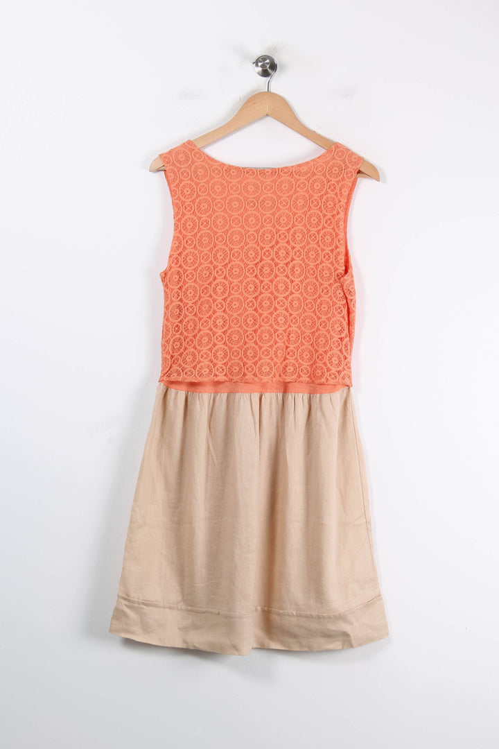 Robe Orange et Beige - Taille XS/34 de la marque La Fée Maraboutée | PARAD84050 - Vendu par Paradigme - Image 4