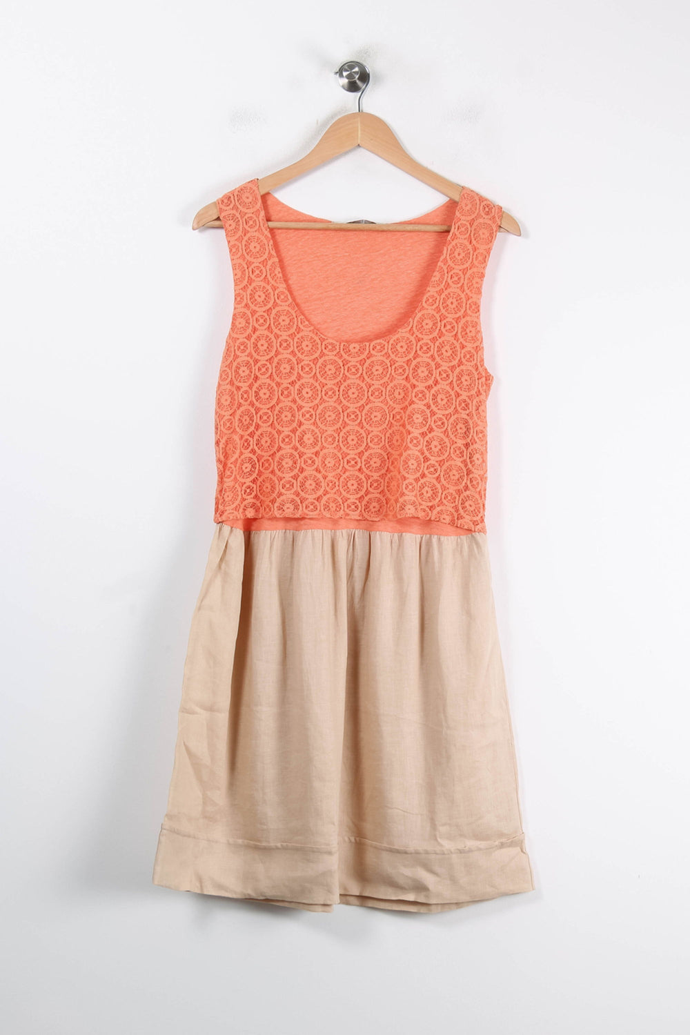 Robe Orange et Beige - Taille XS/34 de la marque La Fée Maraboutée | PARAD84050 - Vendu par Paradigme - Image 2