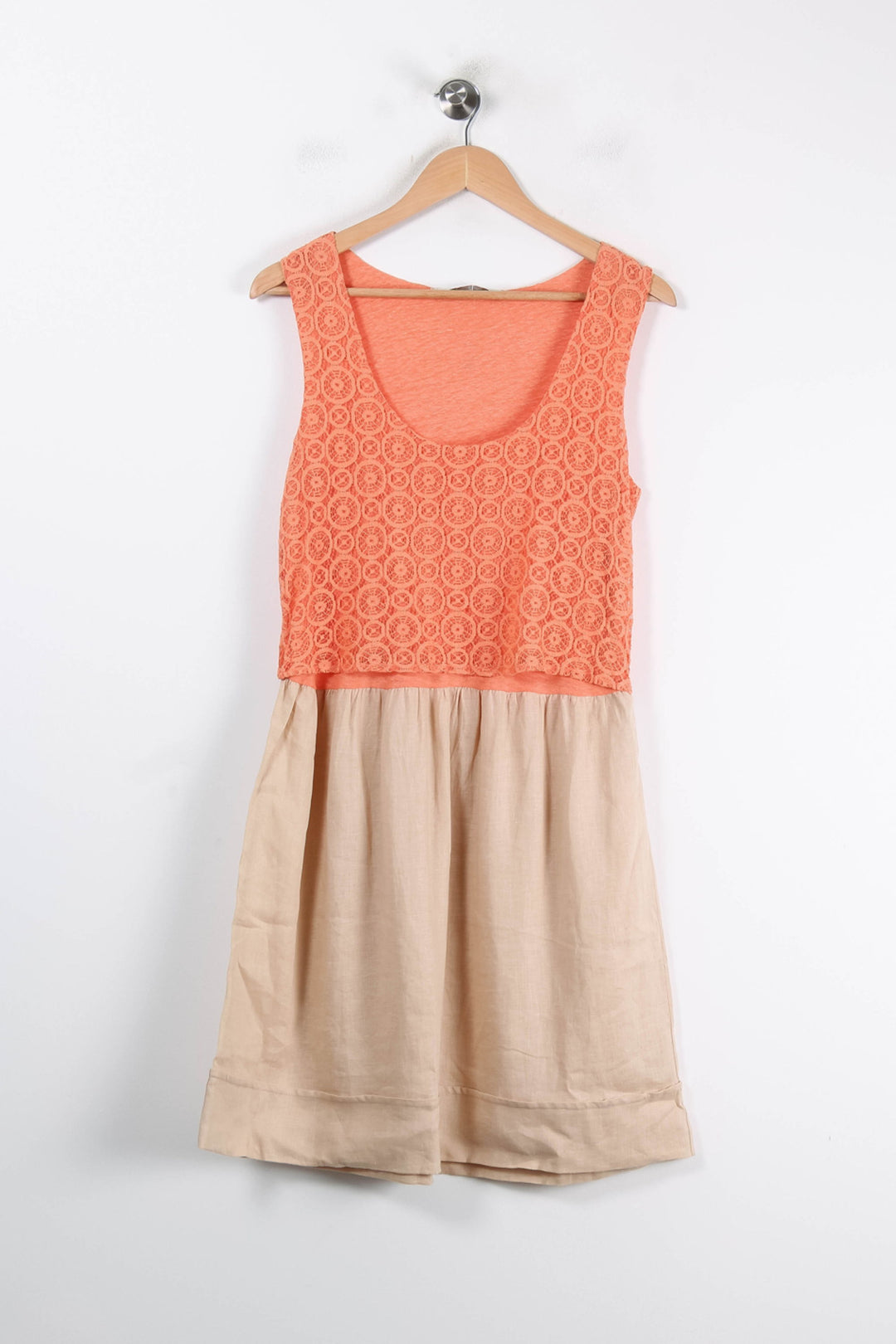 Robe Orange et Beige - Taille XS/34 de la marque La Fée Maraboutée | PARAD84050 - Vendu par Paradigme - Image 2