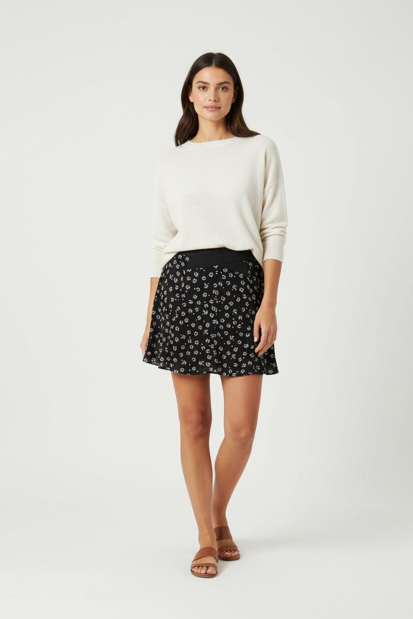 Jupe Évasée Noire et Blanche - Taille S/36 de la marque I.Code | PARAD84055 - Vendu par Paradigme - Image 1