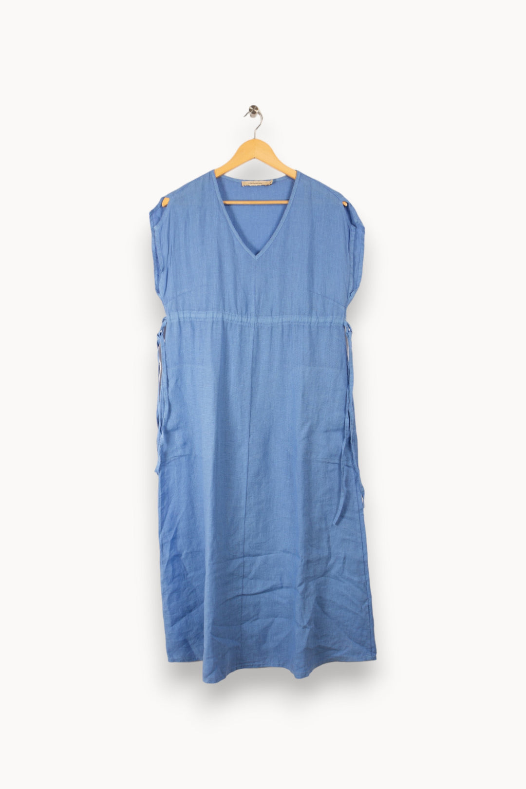 Robe mi-longue en lin uni - S/36