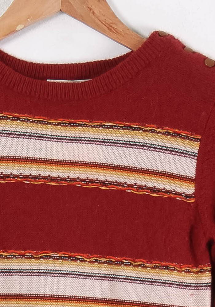 Pull Rouge et Beige - Taille XS/34 de la marque Sessùn | PARAD84064 - Vendu par Paradigme - Image 3